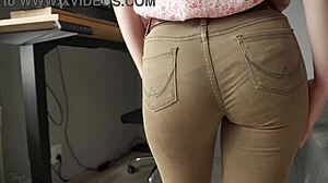 naughty secretary teases with tight wedgie pussy and cameltoe!