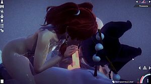 Honey Select 2 FMF threesome with Nyotengu and Kanna in office doggystyle action!