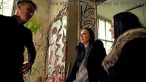 Julia Parker and Maria Gail in Outdoor FFM Threesome