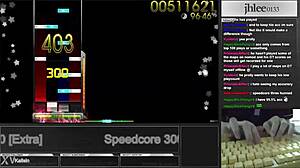 I love playing osu mania with jhlee0133 speedcore at 300 dt and 95.06 score.