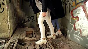 Julia Parker and Maria Gail in Outdoor FFM Threesome