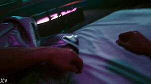 in cyberpunk 2077, the bold beauty seduces as a seductive muse hooker for intense prostitute sex scenes.