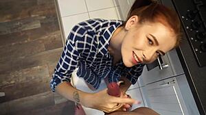 quick chat with neighbor in kitchen