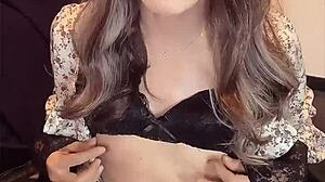 One-piece dress sister crossdresser quietly masturbates video