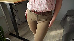 naughty secretary teases with tight wedgie pussy and cameltoe!