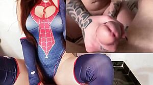 chica gotica with big tits fucking her perverted stepbrother in pov. she reaches orgasm with her tattooed big ass