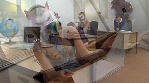 Office anal group sex in costumes for quick rough passion 😈👠