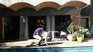 MILF Gives Blowjob Behind Cameras