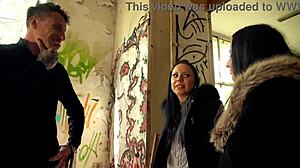 Julia Parker and Maria Gail in Outdoor FFM Threesome