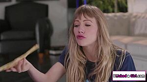 Four teen lesbians licking cunts intensely