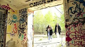 Julia Parker and Maria Gail in Outdoor FFM Threesome