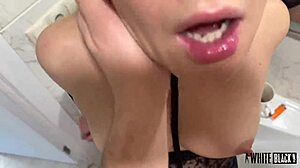 While Husband Drinks Coffee Wife Rides Friend's Fist And Cock For Cum Dump