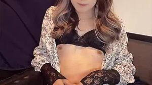 One-piece dress sister crossdresser quietly masturbates video