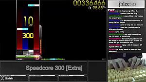 I love playing osu mania with jhlee0133 speedcore at 300 dt and 95.06 score.