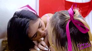 One Takes It In The Ass While The Other Gives Up Her Wet Pussy