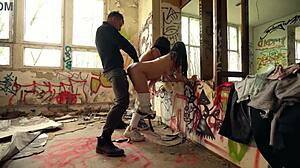 Julia Parker and Maria Gail in Outdoor FFM Threesome