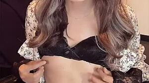 One-piece dress sister crossdresser quietly masturbates video