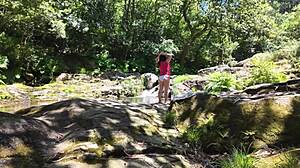 Young 18+ Mom Surprised In Outdoor Garden Flashing And Rough Sex