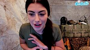 Sexy Amateur Soldier Plays with Her Pussy on Webcam