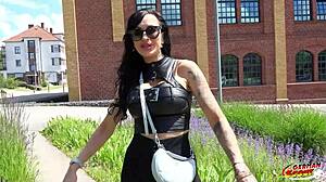 german scout - inked big tits milf evi sky pickup and fuck at model casting