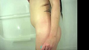 Brunette Fingers Pussy In Shower