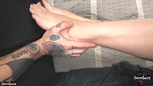 I feel so nasty as mature Sinn Sage gets feet licked before footjob