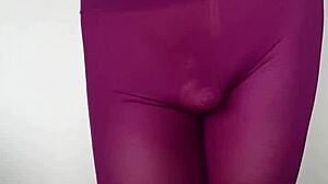 Check out the cum on these burgundy leggings