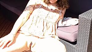 Mature Blonde Cougar Shows Off Big Bald Meaty Cunt