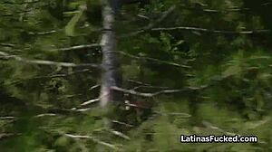 Sucked by blonde latina in black stockings with fingering and masturbation