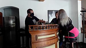 Oh No, Married Blonde Gets Fucked at the Bar!