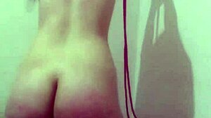 Sex slave serves her owner with bondage and spanking on her big shaved ass