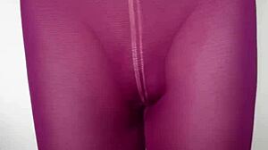 Check out the cum on these burgundy leggings