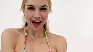 Hot Sarah fucks hard on sofa