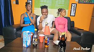 two cute teen friends get fucked good in a group threesome with doggystyle action