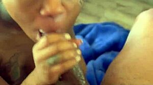 She says, 'Watch me suck this dick sloppy and lick his balls.'