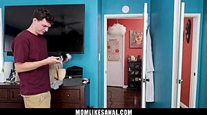 Stepson's whipping out his dick now to fuck stepmom's big ass tight.