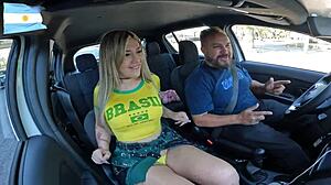 the most beautiful transsexual from argentina gets in the car and causes trouble on the streets of buenos aires with baby jazmin