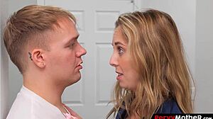 Jealous cougar watches stepson get sucked by stepsister