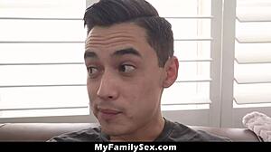 We're doing threesome sex with interracial stepsister and huge dick stepbro licking pussy in cowgirl missionary doggystyle