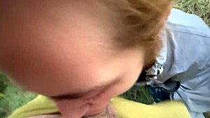 Oh, she's so cum hungry in the forest!