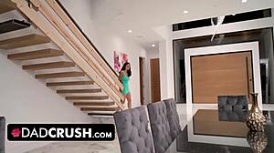 dadcrush beautiful stepdaughter bounces huge natural boobs on stepdad's hard dick in pov