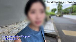 Asian Japanese Amateur Picked Up at Bus Stop for Creampie