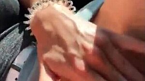 Amazing Blonde Masturbates in Car, Feeling Intense Orgasm Outdoors