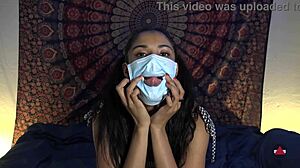 Amateur Babe Removes Hospital Mask To Perform Deepthroat And Face Fucking On Cock