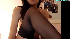 Cute Ladyboy in Glasses Cums