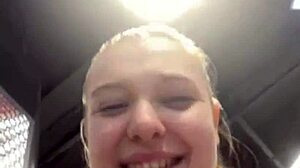 creampie pussy squirting and fingering outdoors in public