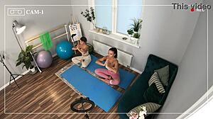 Inked Yoga Instructor Lured Into Anal Threeway With Couple