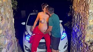 Pregnant Mechanic Trades Blowjob For Payment Outdoors