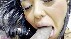 Latina Teen Sucks Big Cock Swallows All