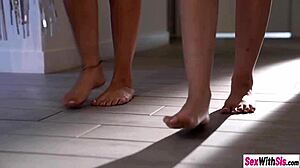 latina teen madison wilde and her sexy stepsister angel gostosa got into a hot threesome blowjob and fucking session in the room